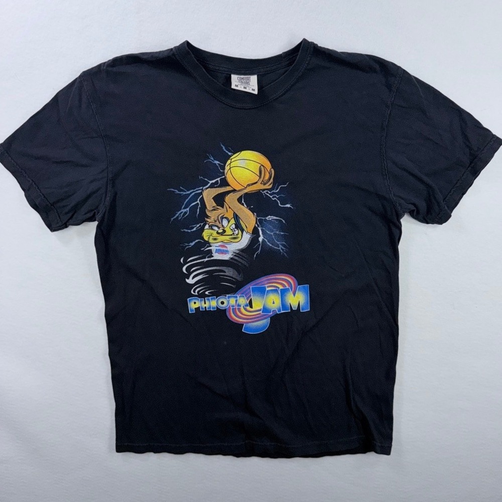Comfort Colors Taz Photo Jam Space Jam‎ Parody Graphic T-Shirt Mens Medium Black